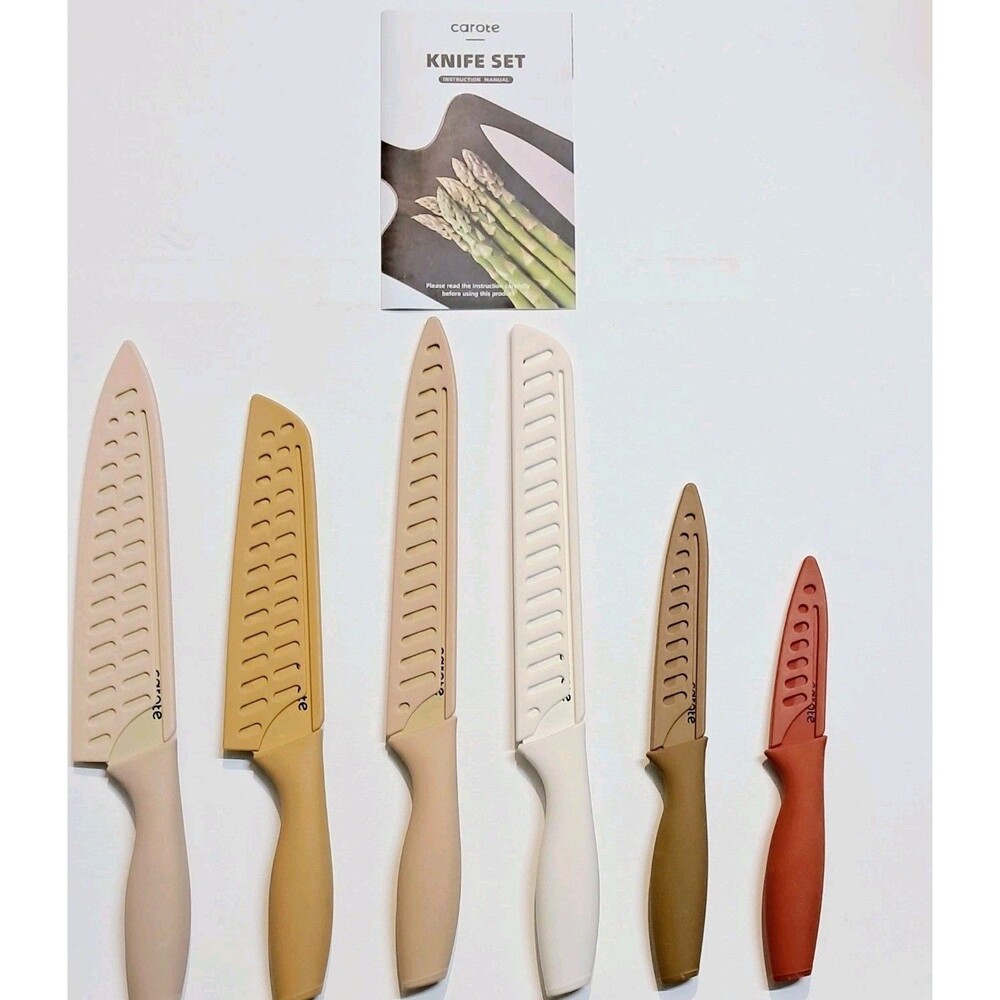 Carote Ceramic Knife Set 12-piece Stainless Steel Nonstick Colored Knives